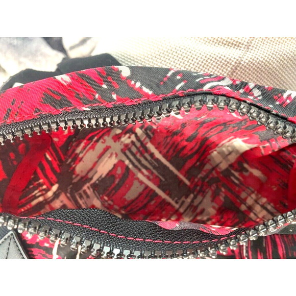 Kipling 2 pc matching Dark Pink, black & white medium purse and small bag - Picture 5 of 6